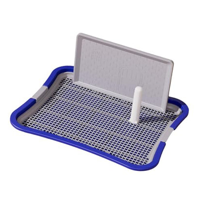 Dog Toilet Pet Puppy Training Potty with Protection Wall Mesh Puppy Waste Pan Dogs Potty Pad for Apartment Outdoor Kitten, Large Blue