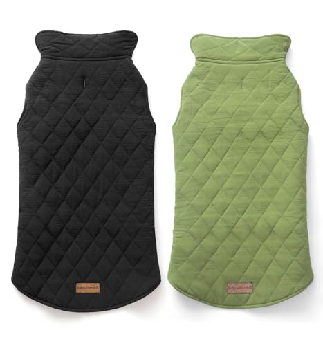 Rocky 2-in-1 Reversible Dog Jacket - Medium & Large Sizes, Waterproof Snow Jacket for Cold Weather - color: Olive, size: Medium