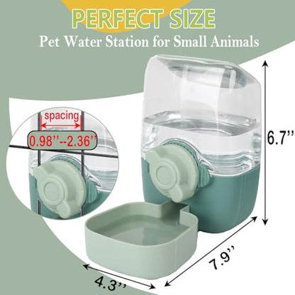 35oz Hanging Automatic Rabbit Water Dispenser, Cage Water Bottle Auto Gravity Pet Water Station for Small Animals, Puppy Kitten Rabbit Chinchilla Hedgehog Ferret, 1L(Green)