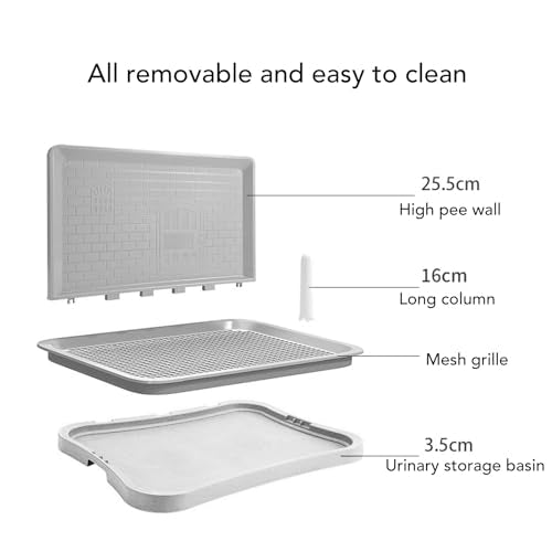 Puppy Pee Pad Holder,Dog Training Toilet with Wall Column Removable Portable Puppy Mesh Training Potty for Large Small Medium Pets (White) - color: White