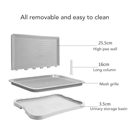 Puppy Pee Pad Holder,Dog Training Toilet with Wall Column Removable Portable Puppy Mesh Training Potty for Large Small Medium Pets (White) - color: White