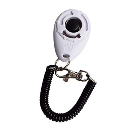 SERYU 1 Piece Dog Pet Click Clicker Training Trainer Aid Wrist Strap White - color: White