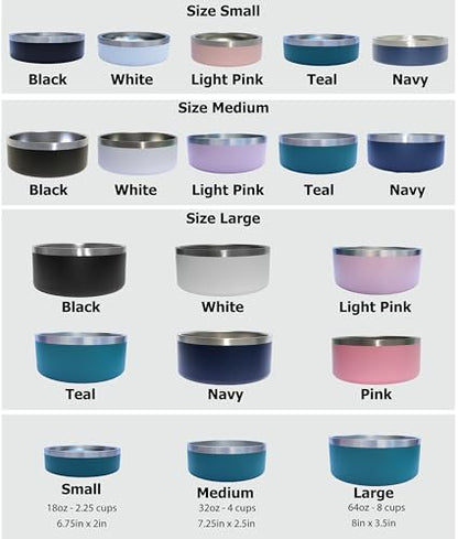 Custom Dog Bowl with Paws and Name - Engraved, Nonslip, Personalized, Custom Cat Bowl, 304 Stainless Steel, Feeding, Pet Supplies (Teal, Large -64oz) - color: Teal, size: Large -64oz