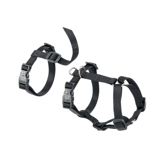 Ferplast Dog Harness Small Dog Brave Small, Escape Proof Dog Harness, Greyhound, Adjustable Harness for Dogs, 6 Closures, Black - color: Black, size: zzzz-s