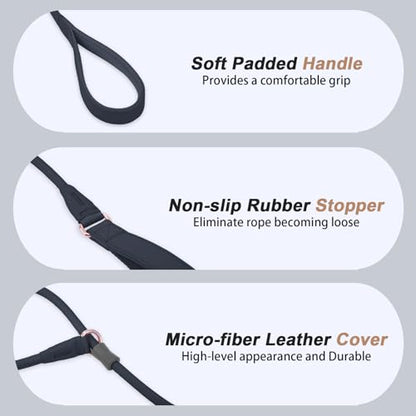Slip Lead Dog Leash, Soft Leather Dog Training Leash with Double Handle, Heavy Duty Nylon Dog Lead Slip Lead and Collar, No Pull Walk for Medium Large Small Dogs 6ft Black - color: Black, size: 6ft