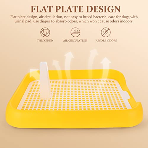 Indoor Dog Potty Tray - Mesh Dog Training Toilet Plastic Potty Tray Puppy Toilet -Slide Training Holder for Small and Medium s (Yellow) - color: Yellow