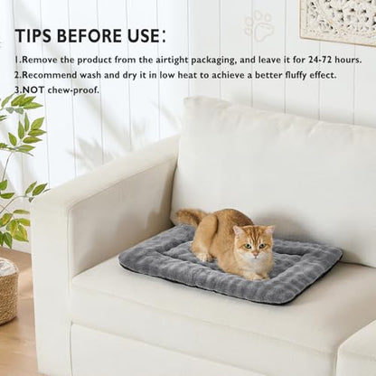 Pet Bed Mat Crate Pad for Cats Small Dogs, Washable Soft Pet Sleeping Mat Kennel Pad with 3D Bubble Pattern, Grey, 24"x 18" - color: Grey, size: 24"L x 18"W x 1.5"Th