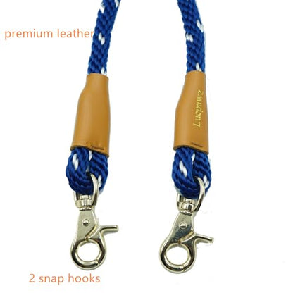 7FT Hands Free Dog Leash, Waist Dog Leash for Walking Running - color: Navy blue/ white