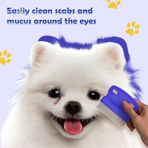 Flea Comb for Cats Dogs, 6 Pack Pet Lice Comb Set Pet Grooming Pets for Small, Medium & Large Pets (Blue) - color: Blue