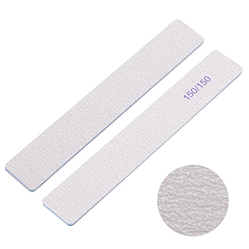25 Pieces 150/150 Grit Rectangle Nail Files for Acrylic Nails, Reusable Buffering Files Double Sided Emery Boards for Natural Nails - size: 150/150 Grit(25 Count)