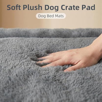 Dog Bed for Crate, Leak-Proof Soft Plush Dog Crate Bed for Dogs & Cats, Machine Washable Dog Bed Mats, Dog Pad for Crates, Travel & Home (Gray, 35"x23"x2") - size: 35"x23"x2"