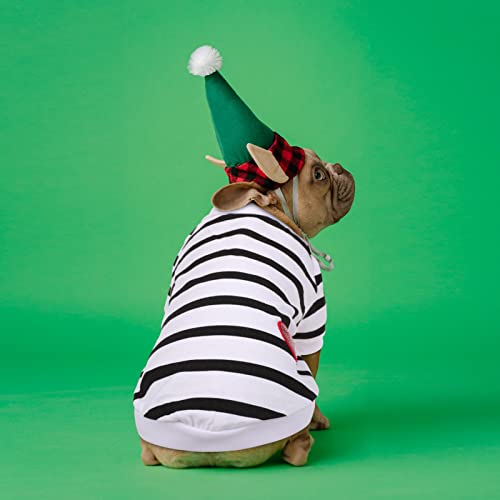 Pet Dog Striped T-Shirt Dogs Cats Cotton Vest Spring Summer Pet Apparel Tee Shirt Suitable for Small and Medium Large Pets French Bulldog Bichon - color: White, size: X-Small