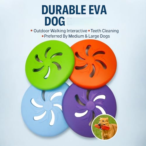 Dog Flying Disc Large EVA Material Pet Toy Outdoor Fetch Training Disc Durable Bite Resistant Safe on Teeth Lightweight Floating Interactive Disc (Green) - color: Green