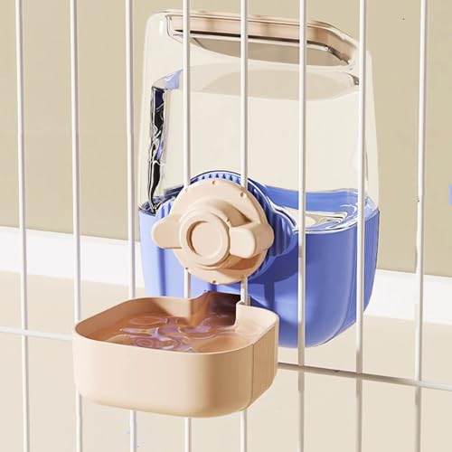 Pet Dog Cat Hanging Automatic Feeders Drinking Bowls, Auto Gravity Rabbits Feeder No Drip Water Set, Cage Pet Feeding Bowls Dispenser for Cats Dogs Puppy, Rabbit (Blue-Pink) - color: Blue-Pink