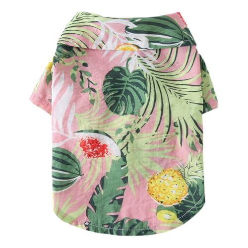 Tangpan Daisy Tropical Print Pet Dog Shirt Puppy Summer Hawaiian Beach Polo Shirts Clothes (Z Pink,XS) - color: Z Pink, size: X-Small