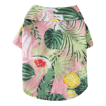 Tangpan Daisy Tropical Print Pet Dog Shirt Puppy Summer Hawaiian Beach Polo Shirts Clothes (Z Pink,XS) - color: Z Pink, size: X-Small