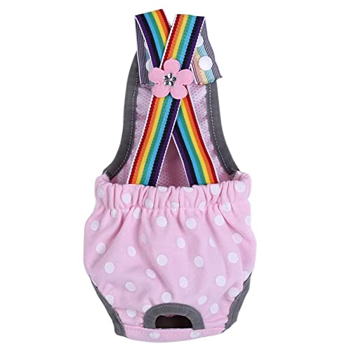 Zerodis 6 Different Size Dog Puppy Diaper Nappy, Physiological Sanitary Design Menstrual Suspender Color Rainbow Label Dog Puppy Diaper Nappy