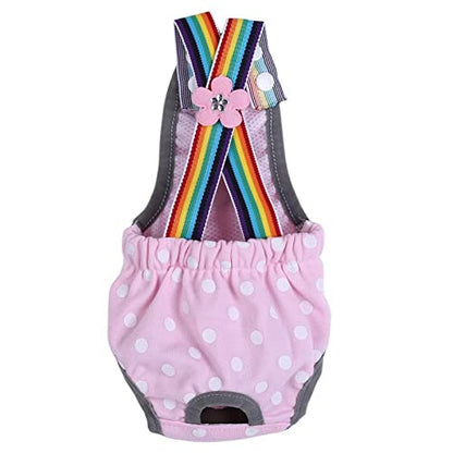Zerodis 6 Different Size Dog Puppy Diaper Nappy, Physiological Sanitary Design Menstrual Suspender Color Rainbow Label Dog Puppy Diaper Nappy