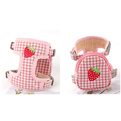Yuehuam Pet Backpack Harness with Leash for Cat Small Dog Self Mini Carrier Back Pack Pocket Saddle Bags Puppy Bag with Training Lead Leash for Doggie Outdoor Travel Hiking Walking - color: Pink