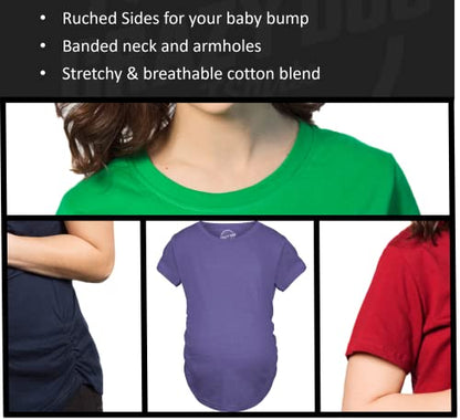 Maternity Baby Peeking T Shirt Funny Pregnancy Tee for Expecting Mothers - color: Heather Black, size: X-Large