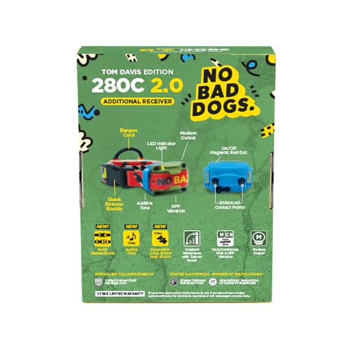 Dogtra Tom Davis 280C 2.0 Receiver Only, Add-a-Dog Collar for Existing Remote (Not Included), Boost & Lock, Waterproof, Rechargeable, 127 Levels, Vibration, 1/2-Mile Range, No Bad Dogs Trainer - color: Tom Davis 280C 2.0 Receiver Only