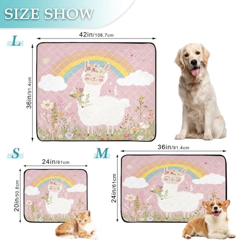 Qilmy Llama Pet Mat, Waterproof Reusable Dog Training Pad Anti-Slip Pet Creat Pad for Small Medium Large Dogs and Cats - size: Medium+Large