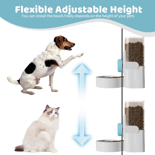 Hanging Cage Automatic Small Pet Food Bowl Water Bottle Dispenser, 1L Auto Gravity Pet Feeder and Waterer Set Kennel Feeding Station Crate Feeder Dish for Rabbit Puppy Cats Ferret (Blue) - color: Blue