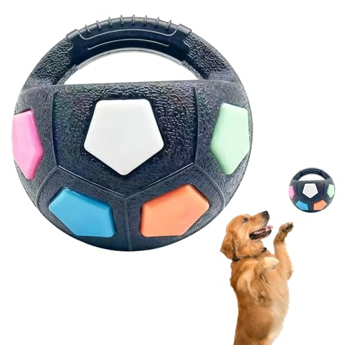 Dog Calming Ball with Handle, Interactive Ball for Pet Dogs Playing, Built-in Yellow Tennis Balls and Squeaky Sound for Small Medium Large Dogs (Black Without Tennis Balls) - color: Black without tennis balls