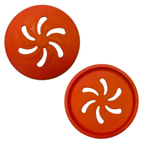 Dog Flying Disc Large EVA Material Pet Toy Outdoor Fetch Training Disc Durable Bite Resistant Safe on Teeth Lightweight Floating Interactive Disc (Orange) - color: Orange