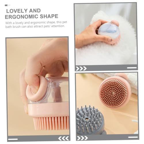balacoo Pet Bath Brush Shampoo Dispenser Multi-functional Massage Tool for Dogs and Cats Ergonomic Silicone Scrubber for Easy Bathing and Grooming for Puppy and Kitten Care