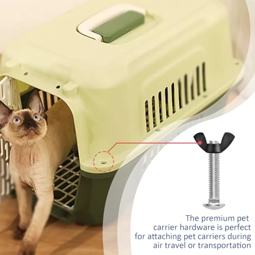 Pet Carrier Fasteners Kennel Replacement M6 Bolts and Butterfly Nuts for Plastic Cat Crate and Dog Crate Dog Kennel Accessories Cat Cage Carrier Parts (24 Set) - color: 24 Set