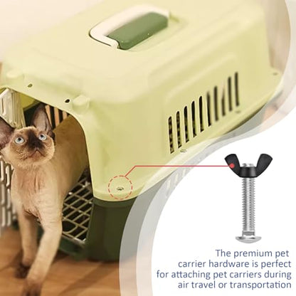 Pet Carrier Fasteners Kennel Replacement M6 Bolts and Butterfly Nuts for Plastic Cat Crate and Dog Crate Dog Kennel Accessories Cat Cage Carrier Parts (24 Set) - color: 24 Set