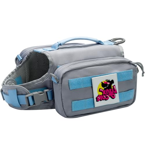 Dog Backpack for Small Medium Large Dogs,Adjustable Dog Backpack Harness with 2 Side Pockets,Vest Dog Pack for Travel,Hiking, Camping - color: Grey-blue, size: Small