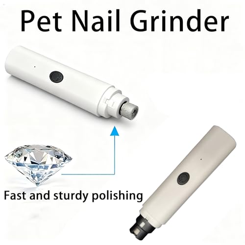 Pet Nail Grinder for Dogs & Cats, 2-Speed Electric Pet Nail File with Safety Guard, Low Noise & USB Rechargeable, Gentle Paws Grooming Tool for Small Medium Large Pets (White) - color: White