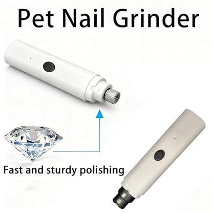 Pet Nail Grinder for Dogs & Cats, 2-Speed Electric Pet Nail File with Safety Guard, Low Noise & USB Rechargeable, Gentle Paws Grooming Tool for Small Medium Large Pets (White) - color: White