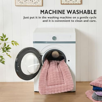 Dog Bed Mat Crate Pad for Medium Dogs, Washable Soft Pet Sleeping Mat Kennel Pad with 3D Bubble Pattern, Dusty Pink, 30"x 19" - color: Dusty Pink, size: 30"L x 19"W x 1.5"Th