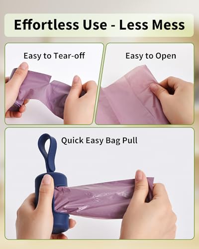 Funtin Dog Poop Bags, 180ct Unscented 13"x9" Leak Proof Extra Thick 1.8mil Strong Waste Bag Refill Rolls (180-Bags Only (Purple)) - color: 180-Bags Only (Purple)