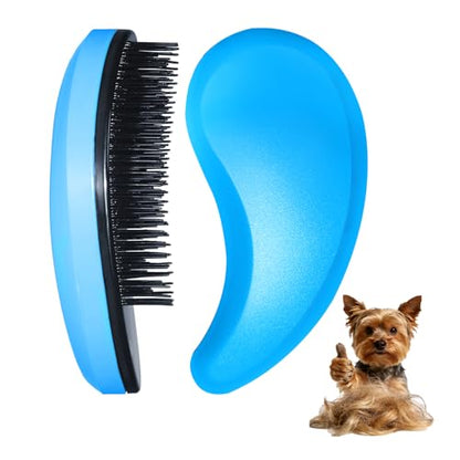 Small Dog Brush- Grooming Tool for Teddy, Yorkies, Maltese, Shih Tzu, Chihuahua - Puppy Hair Brush (Blue) - color: Blue