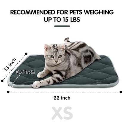 furrybaby Dog Bed Mat Flat Crate Mat with Anti-Slip Bottom Machine Washable Pet Kennel Pad for Dog Sleeping (XS 22x13'', Grey Mat) - size: 22.0"L x 13.0"W x 0.7"Th