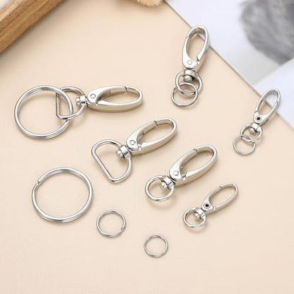 ORFOFE Dog Tag Clip Set Metal Dog Tag Clips with Rings for PET Collars and Leashes Zinc Alloy Buckles and Cats Sturdy PET ID