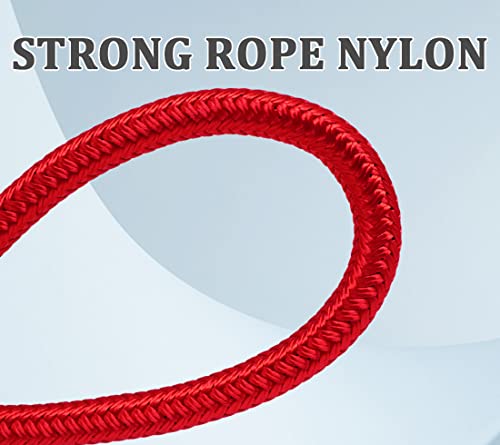 Short 12 Inch Dog Leash, 1/2" Nylon Rope Traffic Handle Lead | Strong Dog Tab Training Leash for Medium/Large/Ex-Large Dogs Outdoor Walking ( Red ) - color: Red
