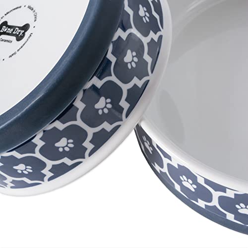 Bone Dry Lattice Collection Pet Bowl & Canister, Small Set, 4.25x2", Nautical Blue, 2 Count - color: Nautical Blue, size: Small Set, 4.25x2"