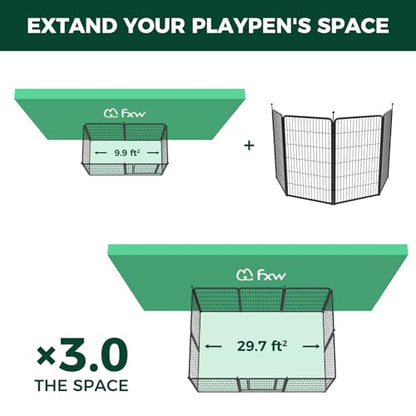 FXW Instant Unleashed Dog Playpen, Portable Pet Fence for Outdoor, RV Trips, and Camping, 45inch, 4 Panels for Large Dogs│Patented - size: 45"H