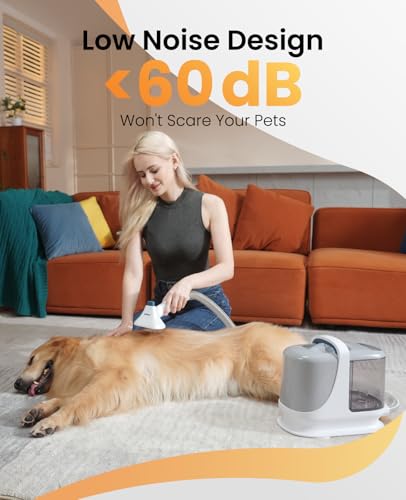 oneisall Dog Grooming Vacuum, 13000Pa Extra Large 3L Dust Cup Pet Vacuum with Clipper Nail Grinder & Shedding Brush, 7 in 1 Dog Grooming Kits, Low Noise, 3X Capacity & 3 Suction Levels, BM3