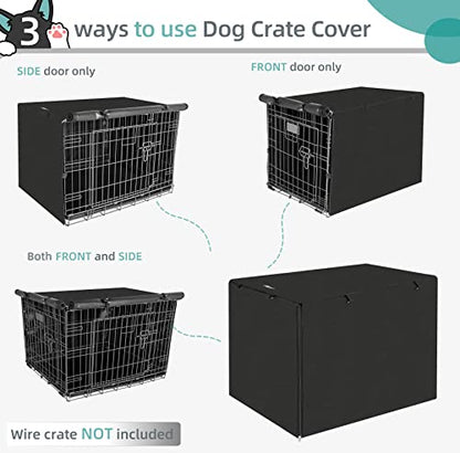 Seiyierr Dog Crate Cover, 30 Inch Dogs Kennel Covers for Medium and Large Puppy, Lightweight 600D Polyester Fabric,Machine Wash & Dry, Black - color: Black, size: 30 Inch