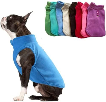 JACKO & CO - Fleece Vest Dog Sweater with Leash Ring - Soft, Warm & Lightweight Pullover Coat for Small & Medium Dogs, Puppies & Cats - Cozy Fall/Winter/Spring Pet Jacket (Blue, Small 4-6lbs) - color: Blue, size: S (4-6lbs)