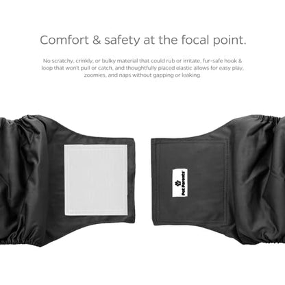 Pet Parents Washable Belly Band Male Dog Diapers, Dog Wraps and EXTENDRS, Black, X-Small: 1 - color: Black, size: X-Small (11-13")