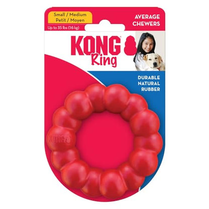 KONG Ring - Natural Rubber Ring Toy for Healthy Chewing Habits - Chew Toy Supports Dog Dental Health - Dog Toy Supports Instincts During Playtime - for Small/Medium Dogs - size: Small (Pack of 1)