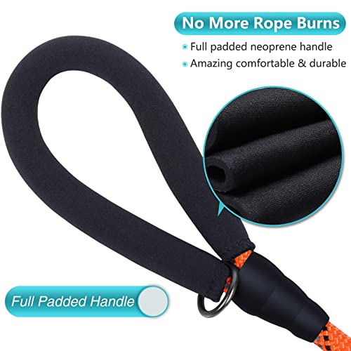 VIVAGLORY Rope Dog Leash + Dog Life Jacket, Neoprene Padded Handle Durable Strong for Small Medium Large Pets