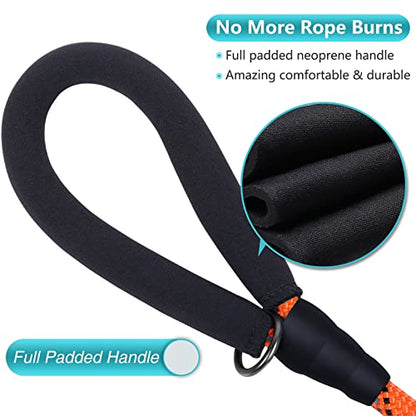 VIVAGLORY Rope Dog Leash + Dog Life Jacket, Neoprene Padded Handle Durable Strong for Small Medium Large Pets